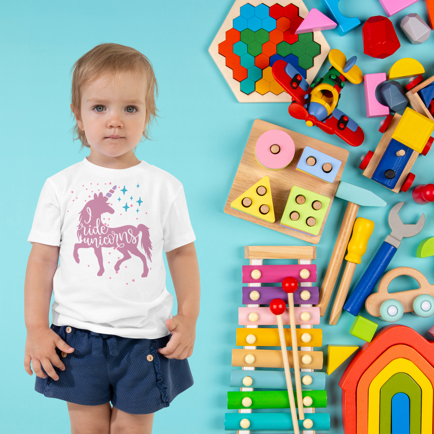 Riding Dreams & Unicorns - Toddler Short Sleeve Tee